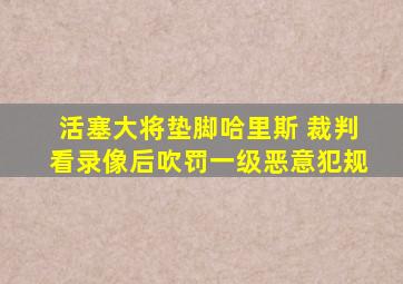 活塞大将垫脚哈里斯 裁判看录像后吹罚一级恶意犯规